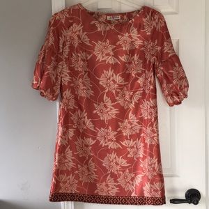 Peach silk dress